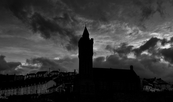Clock Tower at Sunrise; Porthleven, Cornwall